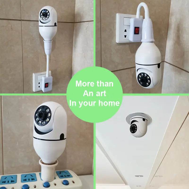 WiFi CAMERA 1080P Bulb 4X Zoom Camera E27 Home 5GWiFi Alarm Monitor Smart - ProTrendyz