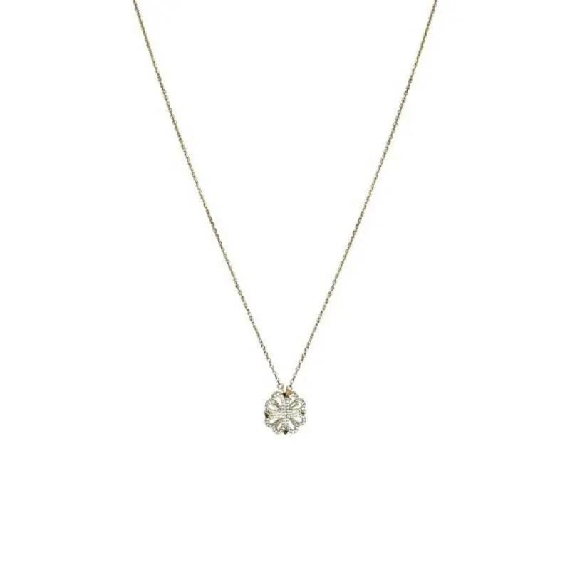 Retro Magnetic Folding Heart Shaped Four Leaf Clover Pendant Necklace Women Love Clavicle Chain Gifts Openable Choker Jewelry US - ProTrendyz