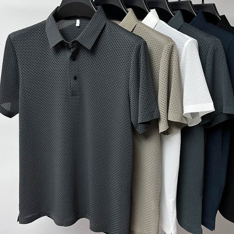 Mesh Ice Silk Short Sleeve T-shirt Mens Clothing - ProTrendyz