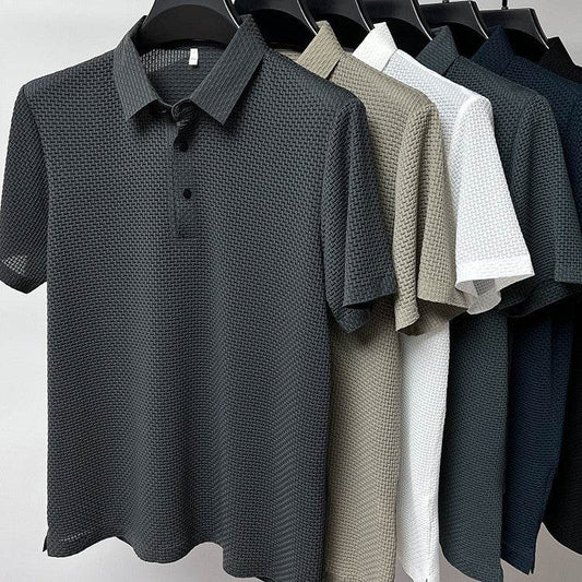 Mesh Ice Silk Short Sleeve T-shirt Mens Clothing - ProTrendyz