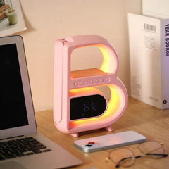 2025 New B-Shaped Bluetooth Speaker Multifunctional Smart Music Rhythm Lighting Phone Wireless Charger TF Card AUX Input Standard Mode - ProTrendyz