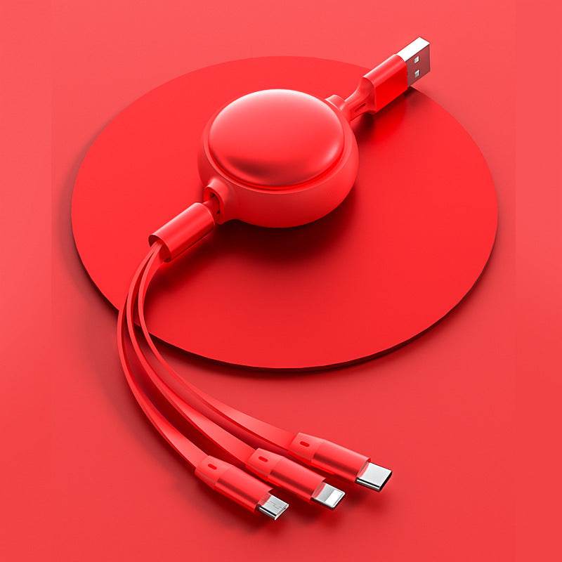 3 In1 USB Cable Micro USB Type C Cable 3 In 1 2.4A Retractable USB C Charging Cable - ProTrendyz