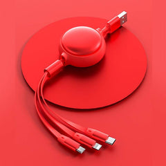 3 In1 USB Cable Micro USB Type C Cable 3 In 1 2.4A Retractable USB C Charging Cable - ProTrendyz