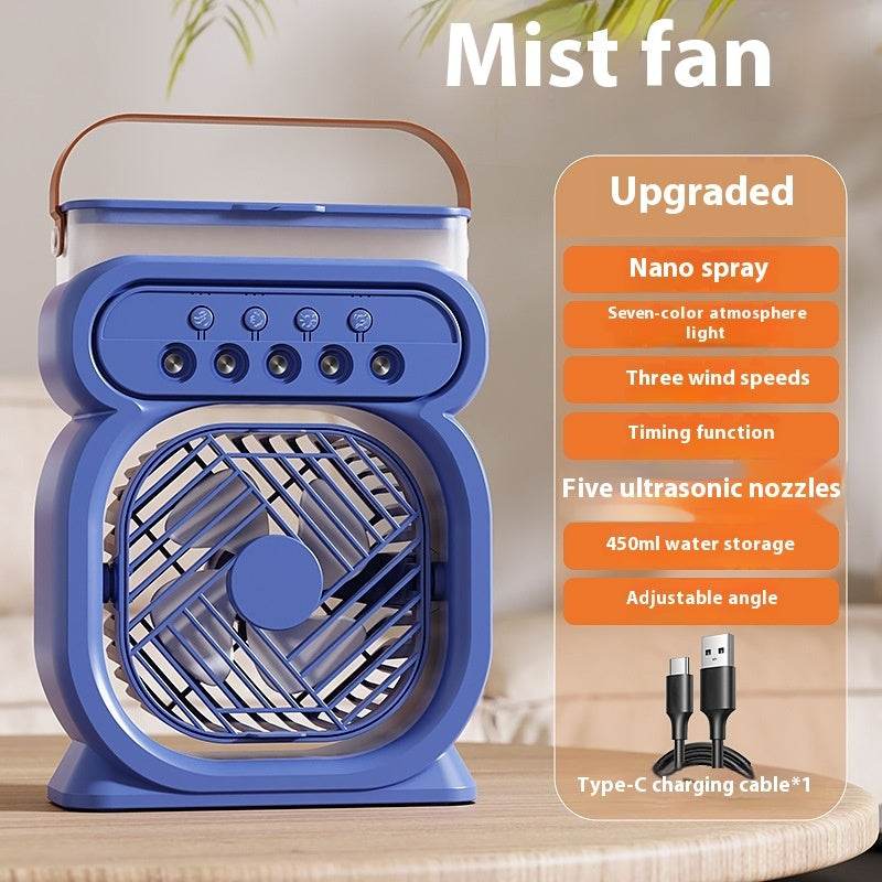 3 In 1 Portable Air Conditioner Evaporative Air Cooler LED Night Lights 3 Speeds Humidifier Fan For Home Office - ProTrendyz