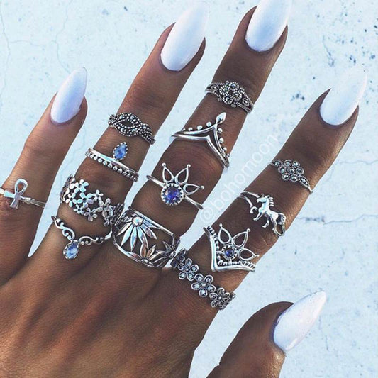 Hollow Jeweled 13-piece Set Women's Ring Suit - ProTrendyz