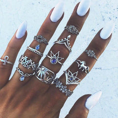 Hollow Jeweled 13-piece Set Women's Ring Suit - ProTrendyz