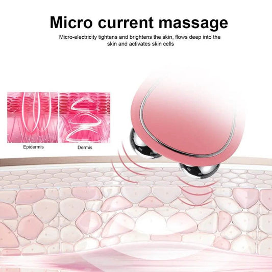 Portable Facial Micro-current Beauty Instrument For Lifting Thinning And Reducing Edema With Double Roller Massager - ProTrendyz