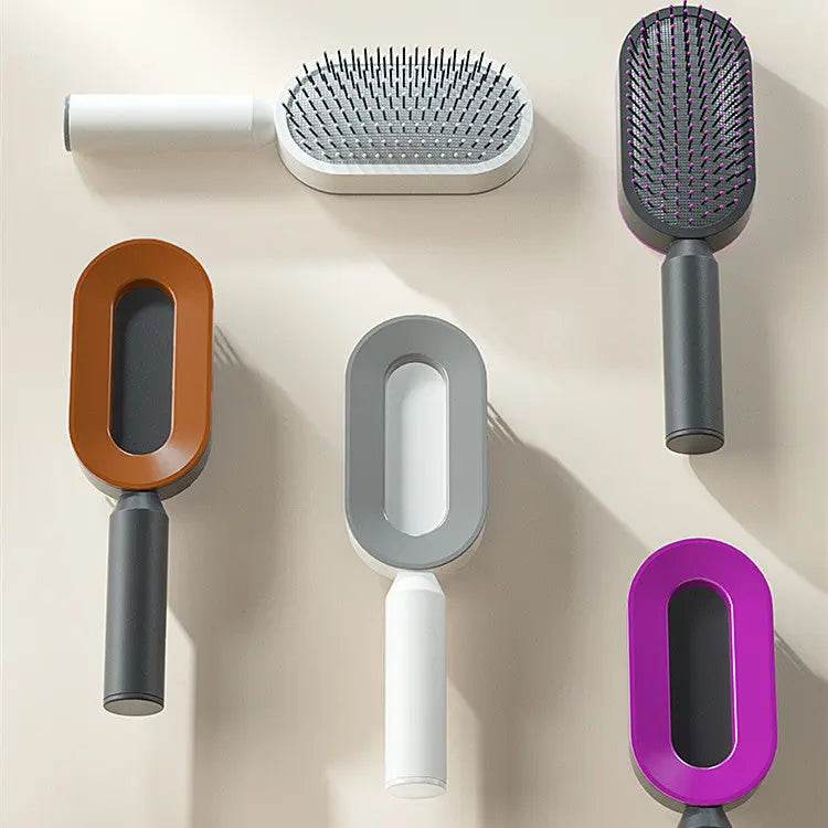 Self Cleaning Hair Brush For Women One-key Cleaning Hair Loss Airbag Massage Scalp Comb Anti-Static Hairbrush - ProTrendyz