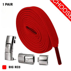 Press Lock Shoelaces Without Ties Elastic Laces Sneaker 8MM Widened Flat No Tie Shoe Laces Kids Shoelace For Shoes - ProTrendyz
