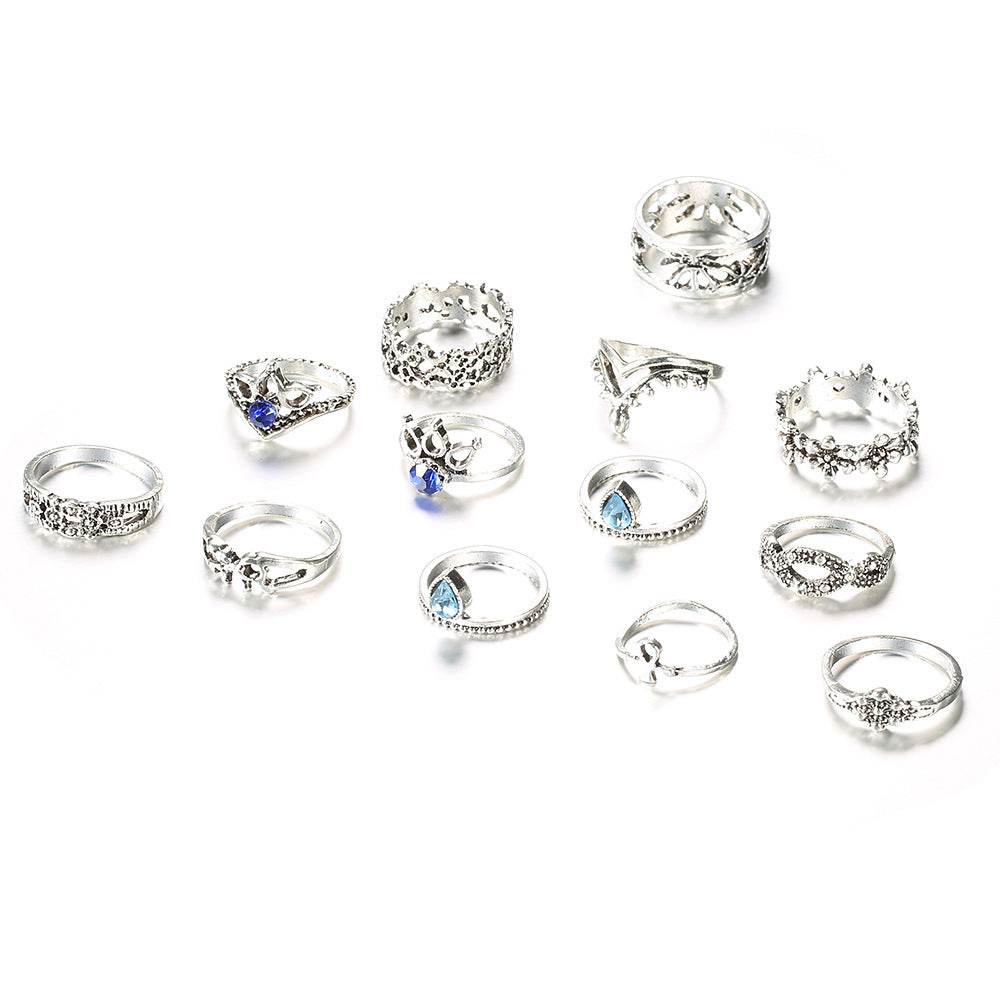 Hollow Jeweled 13-piece Set Women's Ring Suit - ProTrendyz