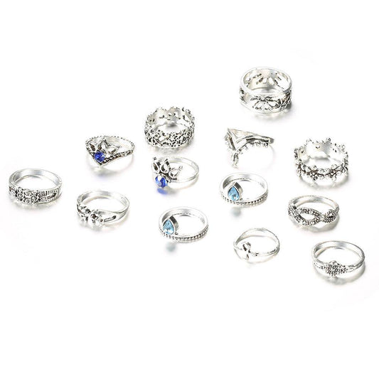 Hollow Jeweled 13-piece Set Women's Ring Suit - ProTrendyz