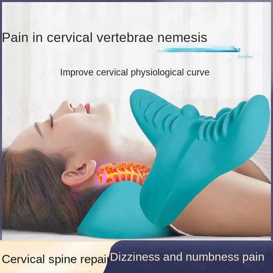 Cervical Spine Massage Pillow Gravity Acupressure Neck Massager Cervical Spine Pillow Neck Shoulder Massage Pillow Home Traction Corrector - ProTrendyz