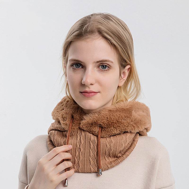 Winter Thick Plush Hat With Scarf Windproof Warm Knit Hats Hooded For Women - ProTrendyz