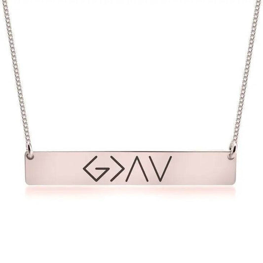 European And American Fashion One Word Horizontal Bar Pendant Necklace US - ProTrendyz