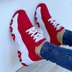 Platform Sport Flats Shoes Lace-up Sneaker Outdoor Walking Casual Shoes Women - ProTrendyz