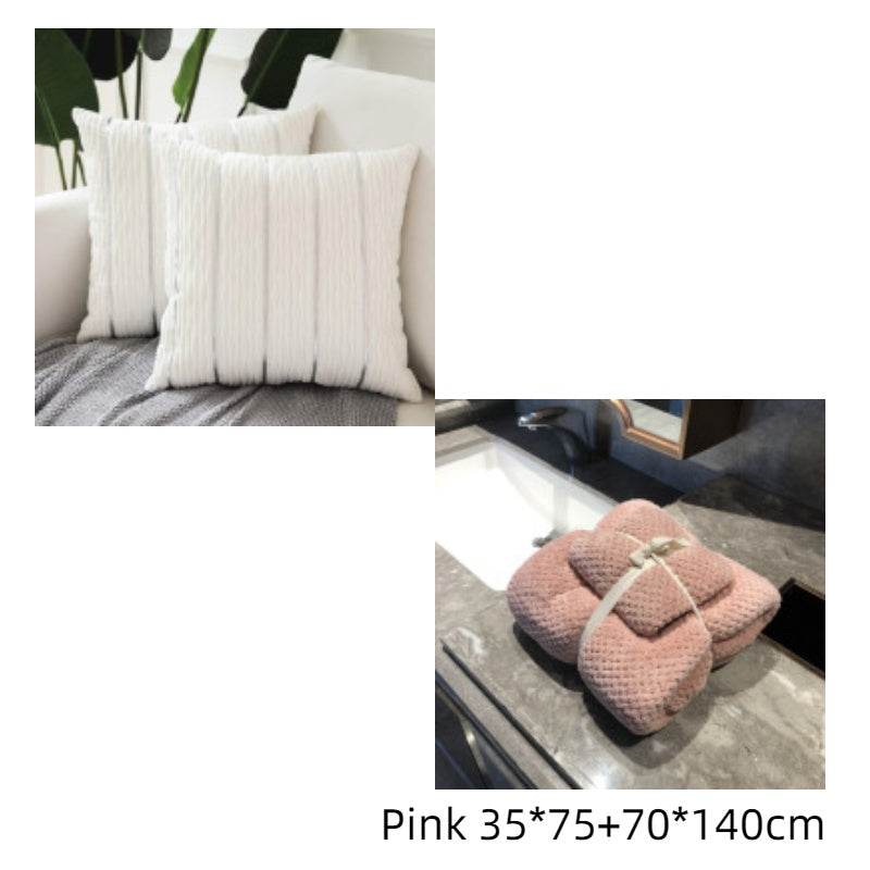 Simple Luxury Striped Velvet Pillow Cover Pillow Cushion Cover Pillow Case Covers for Sofa Flannel Velvet Sofa Cushion Cover - ProTrendyz
