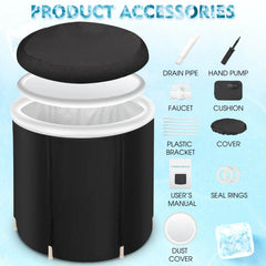 Recovery Ice Tub Foldable Bathtub Outdoor Portable Cold Water Therapy Tub Fitness Rehab Ice Tub For Athletes Long Lasting Insulated Ice Tub, Spa Soaking Bucket US - ProTrendyz