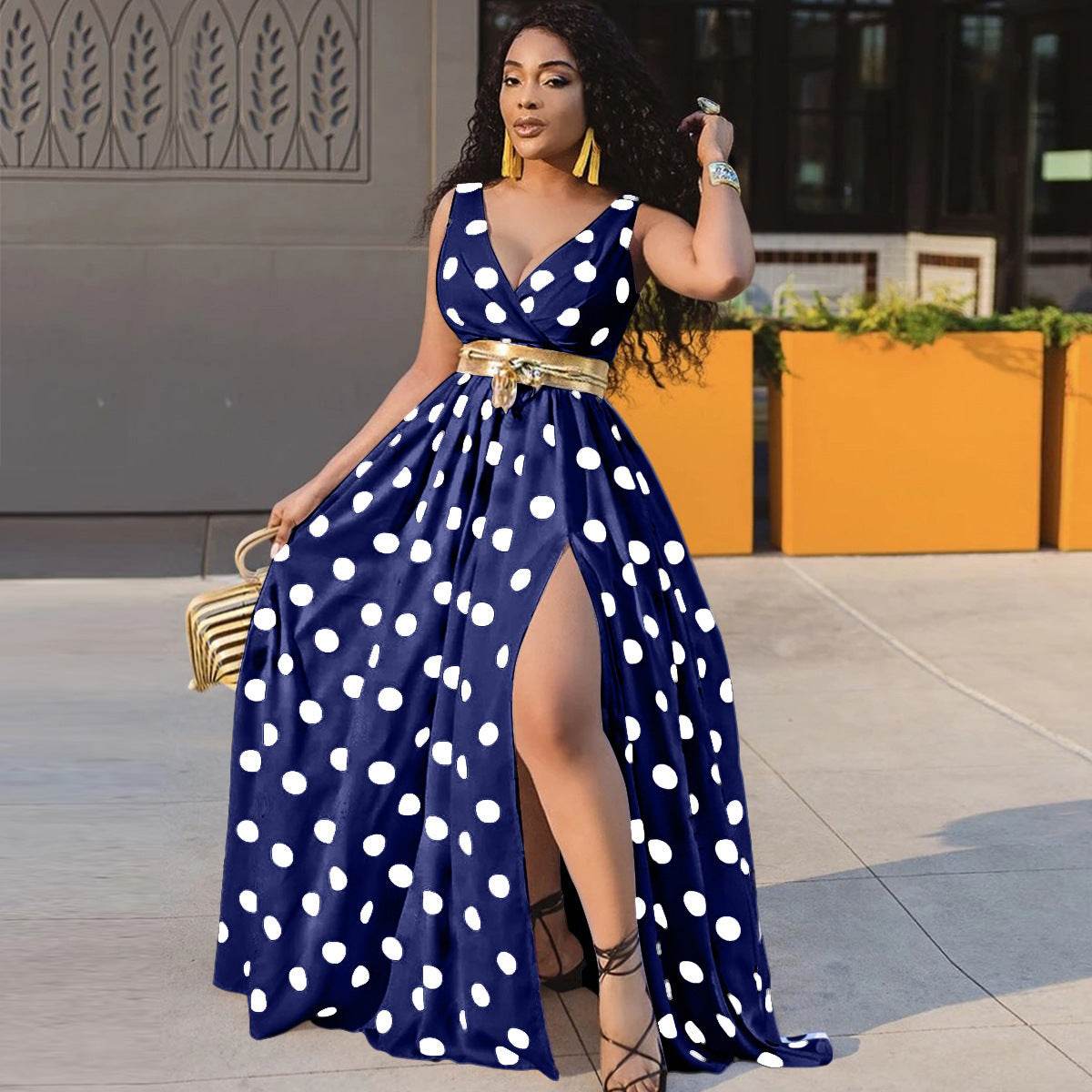 Sexy Dresses Women Party Ladies Belt Plus Size Forked Club Dresses - ProTrendyz