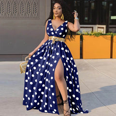 Sexy Dresses Women Party Ladies Belt Plus Size Forked Club Dresses - ProTrendyz