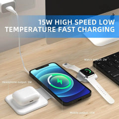 3 In 1 Magnetic Foldable Wireless Charger Charging Station Multi-device Folding Cell Phone Wireless Charger Gadgets - ProTrendyz