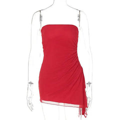 Y2K Tube-top Split Dress Summer Ins Fashion Backless Short Dresses For Women US - ProTrendyz