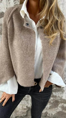 Women's Batwing Sleeve Cardigan Autumn And Winter Loose Short Cashmere Long Sleeve Coat - ProTrendyz