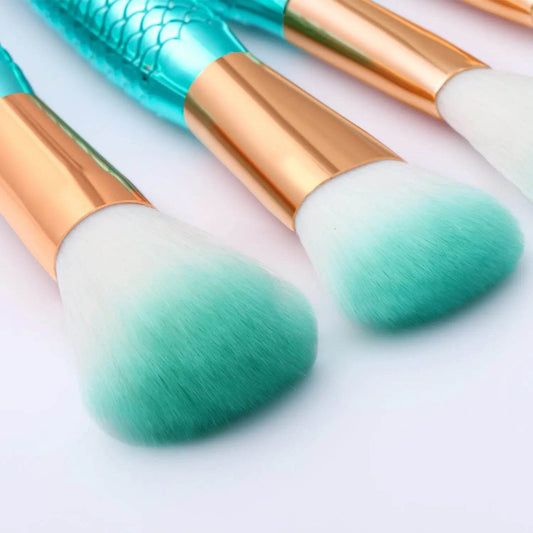 11pcs Makeup Brushes Kit Maquiagem Maquillaje New Mermaid Foundation Eyebrow Eyeliner Cosmetic Makeup Brushes US - ProTrendyz