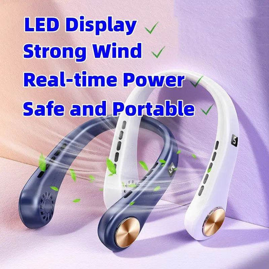 New Mini Neck Fan Portable Bladeless Hanging Neck Rechargeable Air Cooler Mini Summer Sports Fans - ProTrendyz
