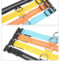 Nylon LED Pet Dog Luminous Collar Night Safety Flashing Glow in Dark Dog Cat Leash Adjustable Pet Supplies - ProTrendyz