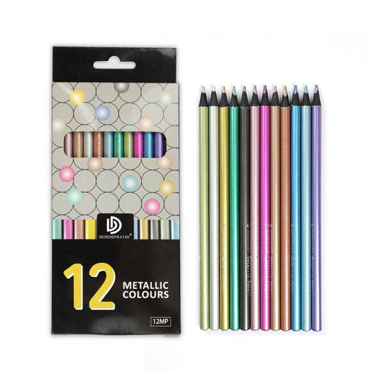 12-color Metallic Colored Pencils - ProTrendyz