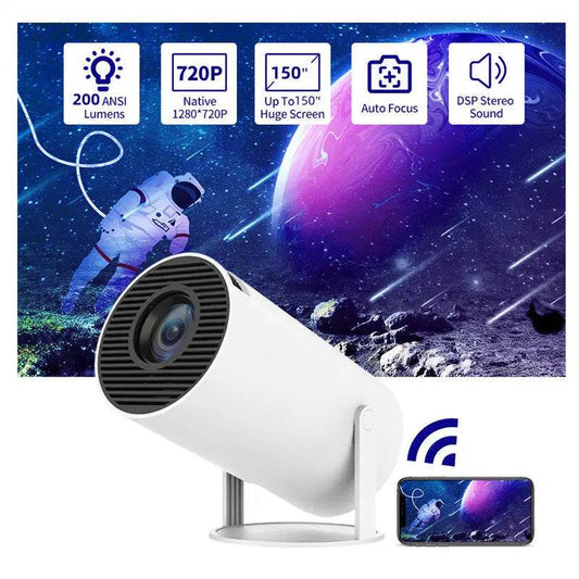 Portable Projector Small Straight Projector For Home Use 180 Degrees Projection Angle Automatic Focus Home Video Projector - ProTrendyz