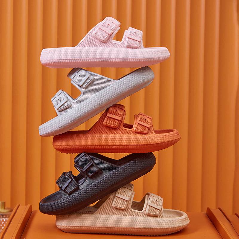 Platform Slippers Women's Summer Buckle Home Shoes Fashion Outdoor Wear Soft Bottom Sandals - ProTrendyz