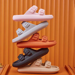 Platform Slippers Women's Summer Buckle Home Shoes Fashion Outdoor Wear Soft Bottom Sandals - ProTrendyz