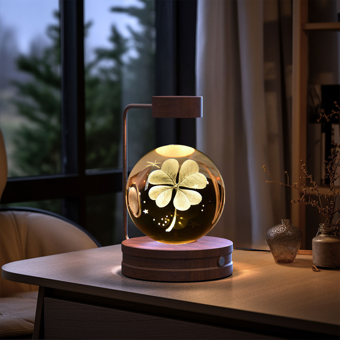 Crystal Ball Cosmic Dinosaur Indoor Night Light USB Power Warm Bedside Light Birthday Gift Night Lamp ProTrendyz