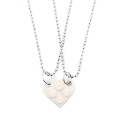 Valentines Day Gift New Jewelry Heart Necklace Love Stitching Acrylic Couple Necklace Valentines Jewelry - ProTrendyz