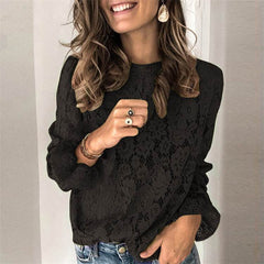 Hollow lace shirt womens clothing - ProTrendyz