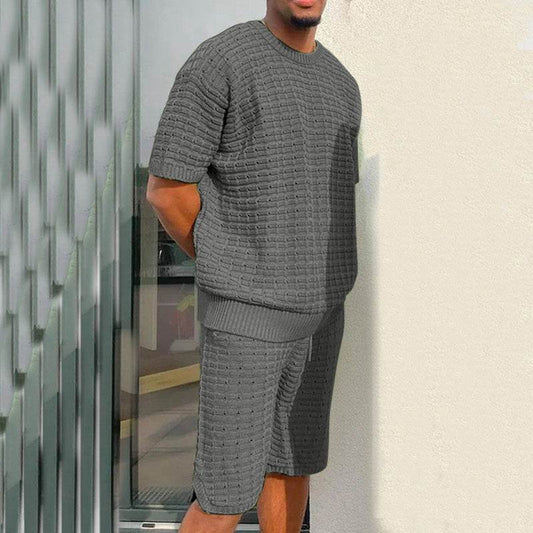 Men's Summer Suit Fashion Loose Men 2 Pieces Outfit Summer Hippie Shirt And Short Set - ProTrendyz