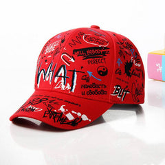 New WHAT Graffiti Baseball Cap Hip Hop Tide Hat Summer Travel Shade Caps Men Women Outdoor Sports Casual Hats Snapback Hats Gorr - ProTrendyz