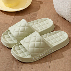 Men's Home Slippers With Plaid Design Soft-soled Silent Indoor Floor Bathing Slippers Women House Shoes Summer - ProTrendyz