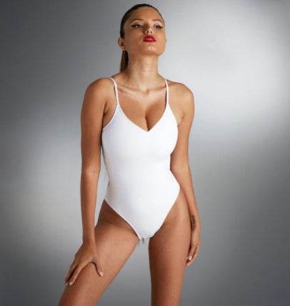 Summer Bikini Backless String Large Size Sexy Solid Color Triangle One-piece Swimsuit Womens Clothing - ProTrendyz