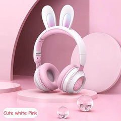 Rabbit Ear Headphones Wireless Luminous Extendable Wheat Headphones Cute Kawaii - ProTrendyz