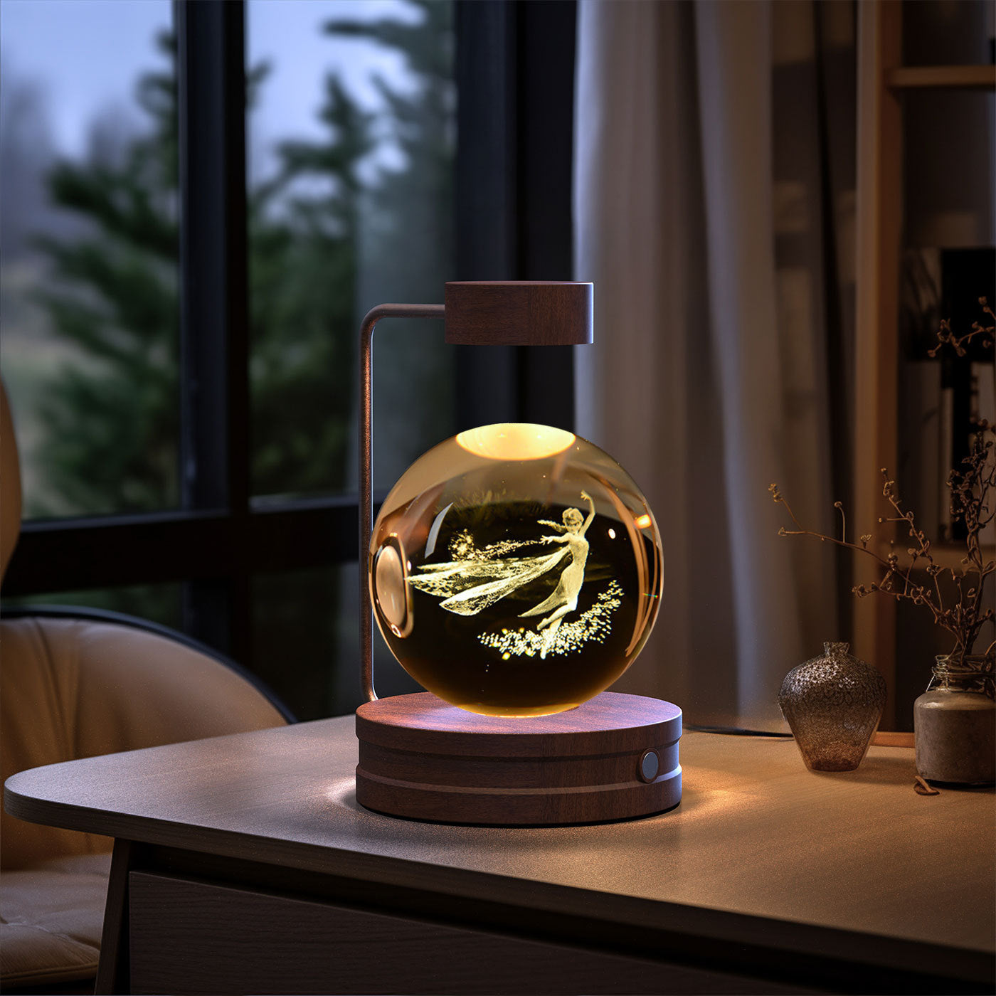 Crystal Ball Cosmic Dinosaur Indoor Night Light USB Power Warm Bedside Light Birthday Gift Night Lamp ProTrendyz