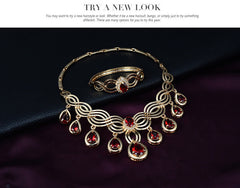 Set Jewelry Fashion Gems Necklace And Earrings Alloy Jewelry ProTrendyz