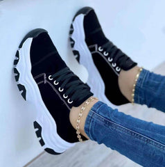 Platform Sport Flats Shoes Lace-up Sneaker Outdoor Walking Casual Shoes Women - ProTrendyz