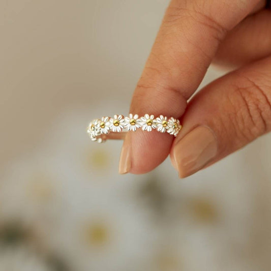 S925 Sterling Silver Small Daisy Ring Women - ProTrendyz