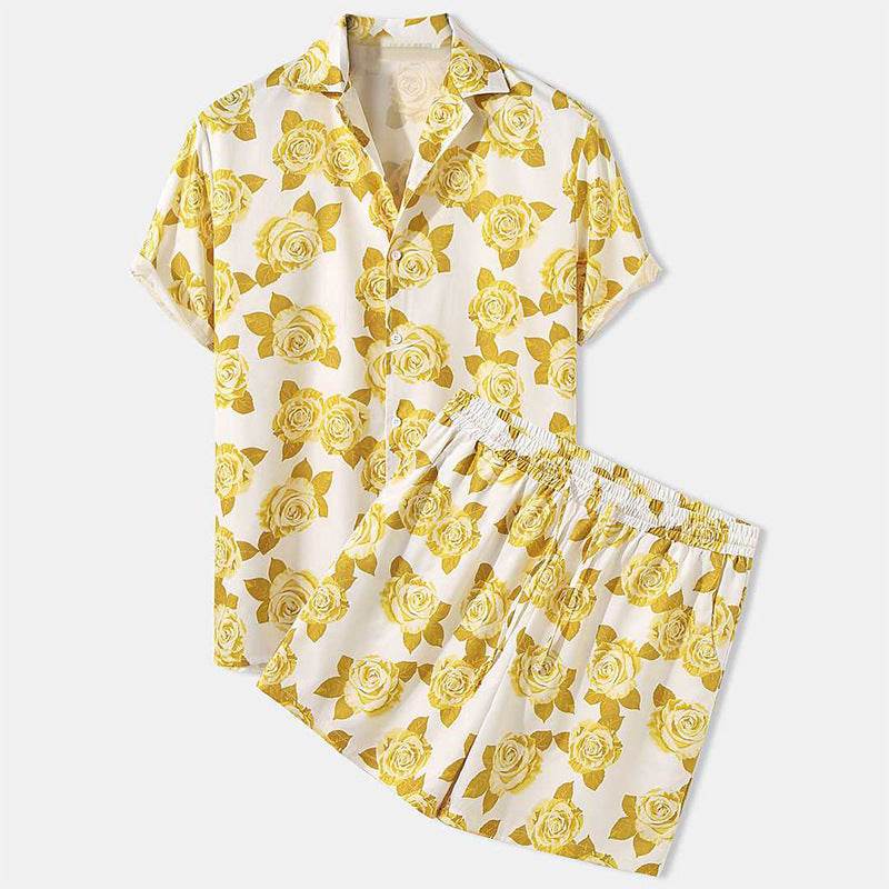 Streetwear Short Sleeve Beach Shirt With Short Pants Casual Men Clothing Outfits - ProTrendyz