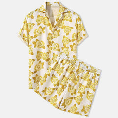 Streetwear Short Sleeve Beach Shirt With Short Pants Casual Men Clothing Outfits - ProTrendyz