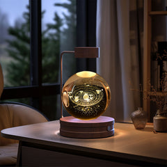 Crystal Ball Cosmic Dinosaur Indoor Night Light USB Power Warm Bedside Light Birthday Gift Night Lamp ProTrendyz