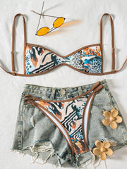 Tube-top Backless Lace-up Sexy Bikini Two-piece Swimsuit