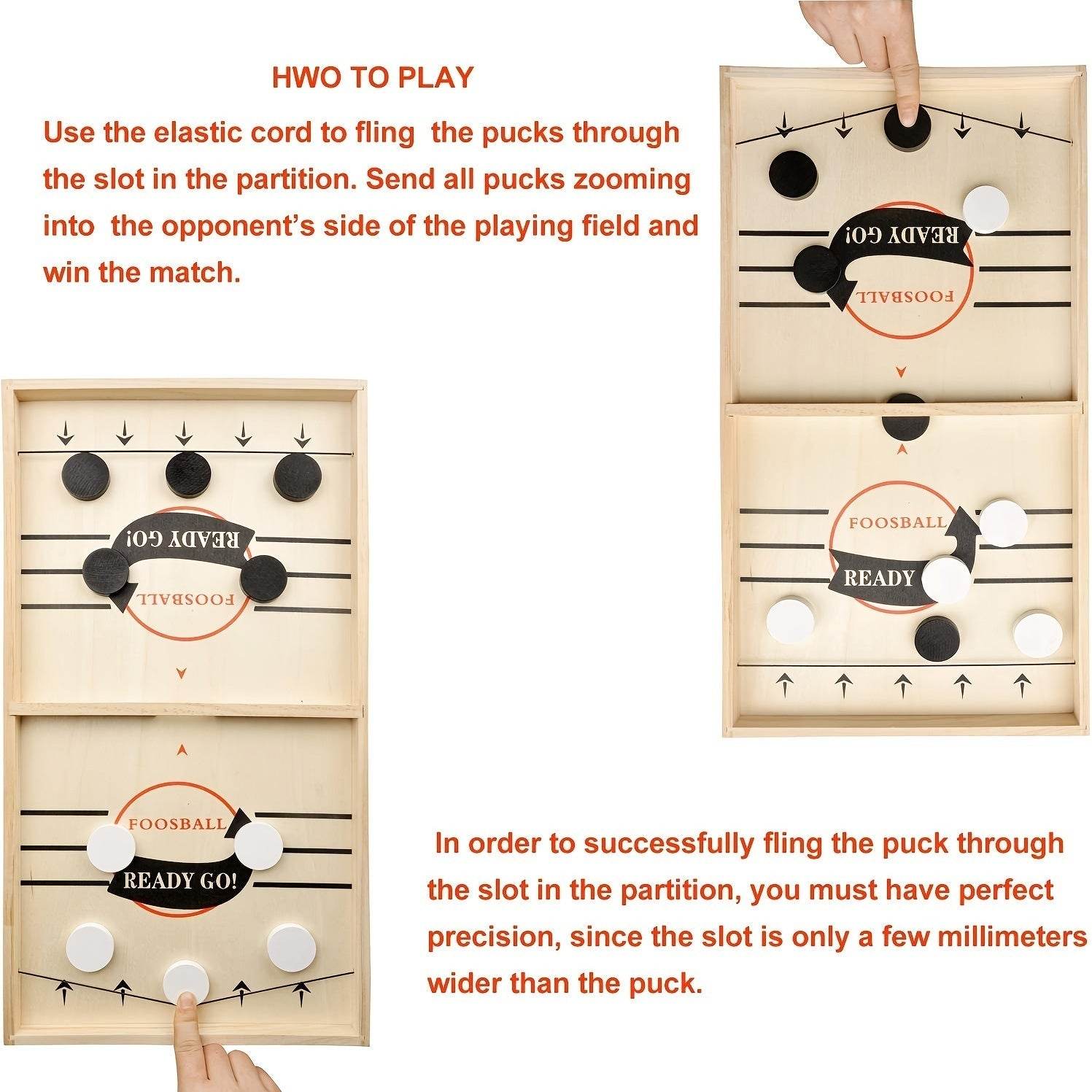 Fast Sling Puck Game,Wooden Hockey Game,Super Foosball Table,Desktop Battle Parent-Child Interaction Winner Slingshot Game,Adults And Kids Family Game Toys - ProTrendyz